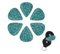6 Pcs Guitar Picks Turquoise Small Dot Tiles Guitar Pick Set Double-sided Personalized Bass Pick Plectrums with Organizer Storage Box Ukulele Picks Ukulele Accessories for Men Women