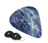 6 Pcs Guitar Picks with Abstract Blue Print, Guitar Picks for Acoustic Guitar, Bass Guitar | 0.71mm