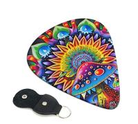 6 Pcs Guitar Picks with Abstract Mushroom Colorful Mandala Print, Guitar Picks for Acoustic Guitar, Electric Guitar, Bass Guitar | 0.46mm