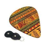 6 Pcs Guitar Picks with African National Patterns Print, Guitar Accessories Guitar Picks for Acoustic Guitar, Electric Guitar, Bass Guitar | 0.96mm