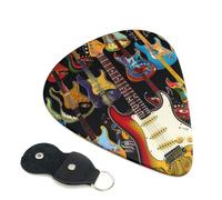 6 Pcs Guitar Picks with Art Guitar Pattern Print, Guitar Picks for Acoustic Guitar, Electric Guitar, Bass Guitar | 0.46mm