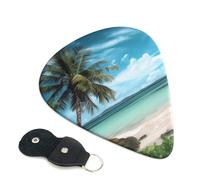 6 Pcs Guitar Picks with beach palm tree Print, Guitar Accessories Guitar Picks for Acoustic Guitar, Electric Guitar, Bass Guitar | 0.96mm
