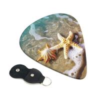 6 Pcs Guitar Picks with beach starfish Print, Guitar Accessories Guitar Picks for Acoustic Guitar, Electric Guitar, Bass Guitar | 0.71mm