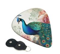 6 Pcs Guitar Picks with Beautiful Peacock and Floral Print, Guitar Accessories Guitar Picks for Acoustic Guitar, Electric Guitar, Bass Guitar | 0.96mm