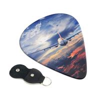 6 Pcs Guitar Picks with Beautiful Sky Airplane Print, Guitar Picks for Acoustic Guitar, Electric Guitar, Bass Guitar | 0.46mm