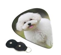 6 Pcs Guitar Picks with Bichon Frise Dog Print, Guitar Accessories Guitar Picks for Acoustic Guitar, Electric Guitar, Bass Guitar | 0.96mm