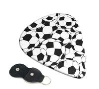 6 Pcs Guitar Picks with Black and White Soccer Ball Pattern Print, Guitar Picks for Acoustic Guitar, Bass Guitar | 0.71mm
