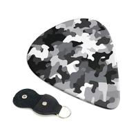 6 Pcs Guitar Picks with Black Grey White Camouflage Print, Guitar Accessories Guitar Picks for Acoustic Guitar, Electric Guitar, Bass Guitar | 0.96mm