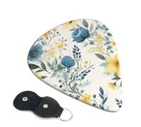 6 Pcs Guitar Picks with Blue Flower Floral Pattern Roses Print, Guitar Accessories Guitar Picks for Acoustic Guitar, Electric Guitar, Bass Guitar | 0.71mm