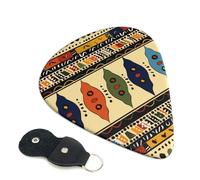 6 Pcs Guitar Picks with Bohemia Style Traditional African Pattern Print, Guitar Picks for Acoustic Guitar, Bass Guitar | 0.46mm