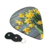 6 Pcs Guitar Picks with Bouquet of Daffodils Print, Guitar Accessories Guitar Picks for Acoustic Guitar, Electric Guitar, Bass Guitar | 0.71mm