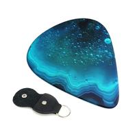 6 Pcs Guitar Picks with Bright Aqua Blue Turquoise Print, Guitar Accessories Guitar Picks for Acoustic Guitar, Electric Guitar, Bass Guitar | 0.46mm