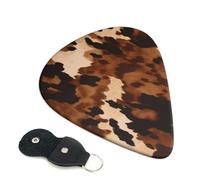 6 Pcs Guitar Picks with brown cowhide art Print, Guitar Accessories Guitar Picks for Acoustic Guitar, Electric Guitar, Bass Guitar | 0.71mm