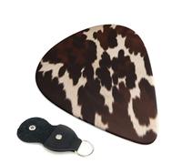 6 Pcs Guitar Picks with brown cowhide Print, Guitar Accessories Guitar Picks for Acoustic Guitar, Electric Guitar, Bass Guitar | 0.96mm
