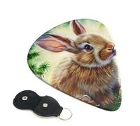 6 Pcs Guitar Picks with Bunny Rabbit Print, Guitar Accessories Guitar Picks for Acoustic Guitar, Electric Guitar, Bass Guitar | 0.46mm