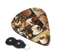 6 Pcs Guitar Picks with coffee collage Print, Guitar Accessories Guitar Picks for Acoustic Guitar, Electric Guitar, Bass Guitar | 0.46mm