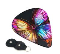 6 Pcs Guitar Picks with colorful butterfly print Print, Guitar Picks for Acoustic Guitar, Bass Guitar | 0.96mm