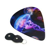 6 Pcs Guitar Picks with Colorful Jellyfish Print, Guitar Accessories Guitar Picks for Acoustic Guitar, Electric Guitar, Bass Guitar | 0.71mm