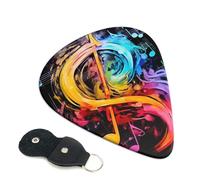 6 Pcs Guitar Picks with Colorful Music Notes Print, Guitar Accessories Guitar Picks for Acoustic Guitar, Electric Guitar, Bass Guitar | 0.71mm