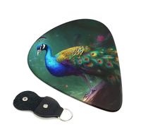 6 Pcs Guitar Picks with Colorful Peacock Print, Guitar Picks for Acoustic Guitar, Bass Guitar | 0.71mm