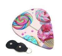 6 Pcs Guitar Picks with Colorful Sweet Lollipop Cupcake Donut Print, Guitar Accessories Guitar Picks for Acoustic Guitar, Electric Guitar, Bass Guitar | 0.46mm