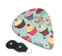 6 Pcs Guitar Picks with Cupcake Pattern Print, Guitar Accessories Guitar Picks for Acoustic Guitar, Electric Guitar, Bass Guitar | 0.96mm