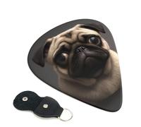 6 Pcs Guitar Picks with Cute Pretty Pug Dog Print, Guitar Accessories Guitar Picks for Acoustic Guitar, Electric Guitar, Bass Guitar | 0.96mm