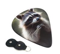 6 Pcs Guitar Picks with Cute Raccoon Print, Guitar Accessories Guitar Picks for Acoustic Guitar, Electric Guitar, Bass Guitar | 0.96mm