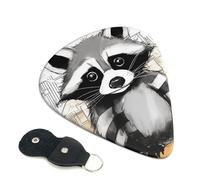 6 Pcs Guitar Picks with cute raccoon Print, Guitar Accessories Guitar Picks for Acoustic Guitar, Electric Guitar, Bass Guitar | 0.96mm