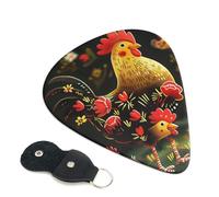 6 Pcs Guitar Picks with Cute Rooster Chickens Print, Guitar Accessories Guitar Picks for Acoustic Guitar, Electric Guitar, Bass Guitar | 0.96mm