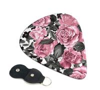 6 Pcs Guitar Picks with Cute Rose Mix Leopard Pattern Print, Guitar Picks for Acoustic Guitar, Electric Guitar, Bass Guitar | 0.71mm