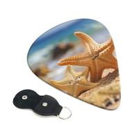 6 Pcs Guitar Picks with Cute Starfish Print, Guitar Accessories Guitar Picks for Acoustic Guitar, Electric Guitar, Bass Guitar | 0.71mm