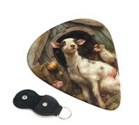 6 Pcs Guitar Picks with Farm Animals Print, Guitar Accessories Guitar Picks for Acoustic Guitar, Electric Guitar, Bass Guitar | 0.71mm