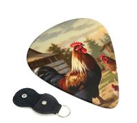 6 Pcs Guitar Picks with Farm Print Chicken And Rooster Print, Guitar Accessories Guitar Picks for Acoustic Guitar, Electric Guitar, Bass Guitar | 0.46mm