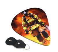 6 Pcs Guitar Picks with Firefighter Fireman Flame Print, Guitar Accessories Guitar Picks for Acoustic Guitar, Electric Guitar, Bass Guitar | 0.46mm