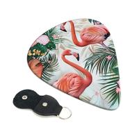 6 Pcs Guitar Picks with Flamingo Flowers Print, Guitar Accessories Guitar Picks for Acoustic Guitar, Electric Guitar, Bass Guitar | 0.71mm