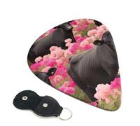 6 Pcs Guitar Picks with Flower Show Steer Cows Cattle Print, Guitar Accessories Guitar Picks for Acoustic Guitar, Electric Guitar, Bass Guitar | 0.96mm
