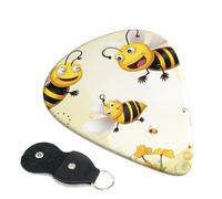 6 Pcs Guitar Picks with Flying Bees Daisy Honey Print, Guitar Accessories Guitar Picks for Acoustic Guitar, Electric Guitar, Bass Guitar | 0.71mm