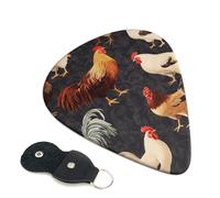 6 Pcs Guitar Picks with French Roosters Print, Guitar Accessories Guitar Picks for Acoustic Guitar, Electric Guitar, Bass Guitar | 0.96mm