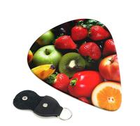 6 Pcs Guitar Picks with Fresh Fruits and Vegetables Print, Guitar Accessories Guitar Picks for Acoustic Guitar, Electric Guitar, Bass Guitar | 0.46mm