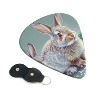 6 Pcs Guitar Picks with Funny Bunny Rabbit Print, Guitar Accessories Guitar Picks for Acoustic Guitar, Electric Guitar, Bass Guitar | 0.46mm