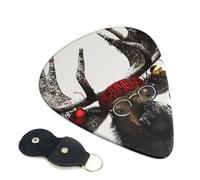 6 Pcs Guitar Picks with Funny Christmas Moose Print, Guitar Accessories Guitar Picks for Acoustic Guitar, Electric Guitar, Bass Guitar | 0.96mm