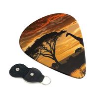 6 Pcs Guitar Picks with Giraffe and trees at dusk in Africa Print, Guitar Accessories Guitar Picks for Acoustic Guitar, Electric Guitar, Bass Guitar | 0.96mm