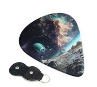 6 Pcs Guitar Picks with Graphics Universe Space Print, Guitar Accessories Guitar Picks for Acoustic Guitar, Electric Guitar, Bass Guitar | 0.96mm