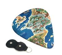 6 Pcs Guitar Picks with Greece Map Print, Guitar Accessories Guitar Picks for Acoustic Guitar, Electric Guitar, Bass Guitar | 0.96mm