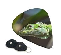 6 Pcs Guitar Picks with Green Lizard Print, Guitar Accessories Guitar Picks for Acoustic Guitar, Electric Guitar, Bass Guitar | 0.46mm