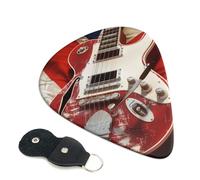 6 Pcs Guitar Picks with Guitar British Flag Print, Guitar Picks for Acoustic Guitar, Bass Guitar | 0.96mm
