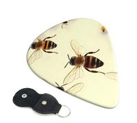 6 Pcs Guitar Picks with honey bee Print, Guitar Accessories Guitar Picks for Acoustic Guitar, Electric Guitar, Bass Guitar | 0.96mm