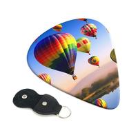 6 Pcs Guitar Picks with Hot Air Balloons Print, Guitar Accessories Guitar Picks for Acoustic Guitar, Electric Guitar, Bass Guitar | 0.96mm