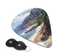 6 Pcs Guitar Picks with Kauai Hawaii Seashore Print, Guitar Accessories Guitar Picks for Acoustic Guitar, Electric Guitar, Bass Guitar | 0.96mm